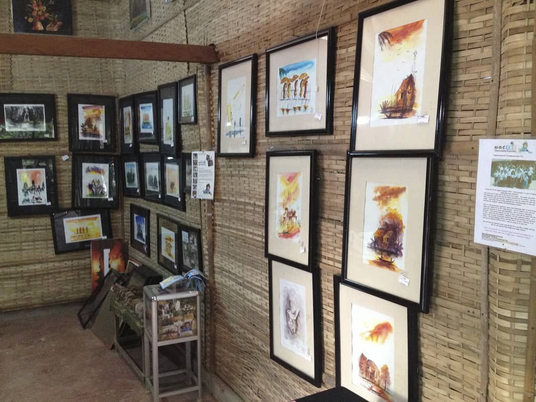 Student paintings at the ODA gallery, Siem Reap, Cambodia