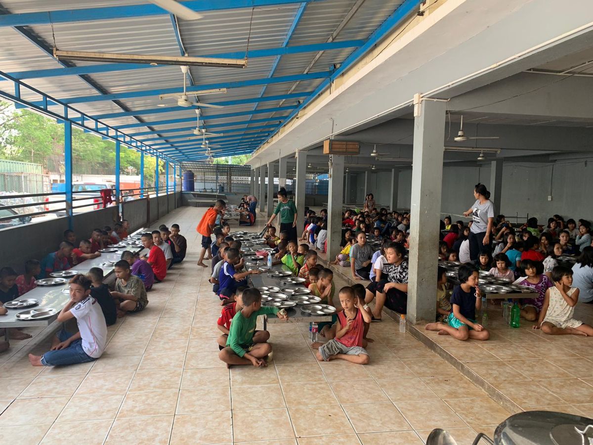 Lunchtime for more than 700 children at Wat Don Chan, Thailand, 2019